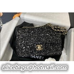 Best Price Chanel Sequins Mini Flap Evening Bag AS4297 Black 2024