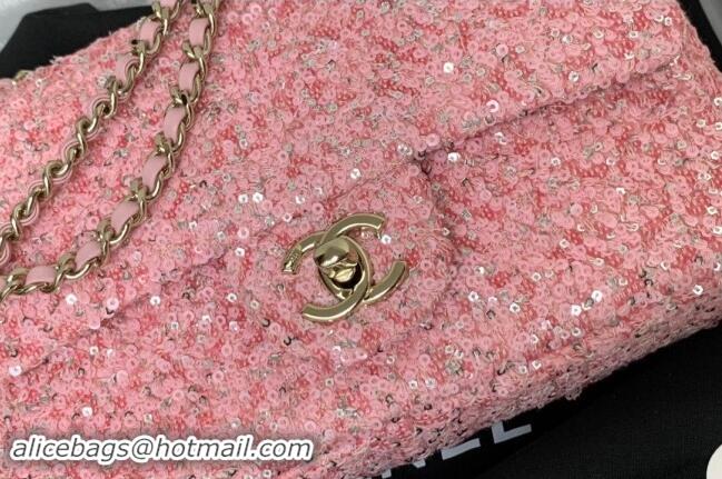 Well Crafted Chanel Sequins Mini Flap Evening Bag AS4297 Light Pink 2024