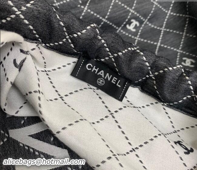 Luxury Discount Chanel Backpack bag & Blanket Set 1107 Grey/White 2024