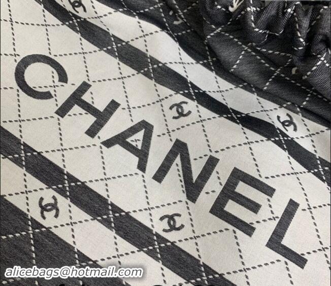 Luxury Discount Chanel Backpack bag & Blanket Set 1107 Grey/White 2024