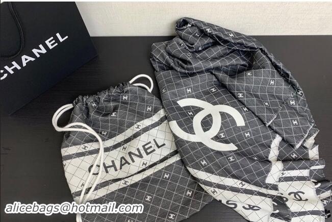 Luxury Discount Chanel Backpack bag & Blanket Set 1107 Grey/White 2024