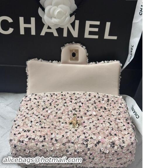 Famous Brand Chanel Sequins Evening Bag AS4298 Pink/White 2024