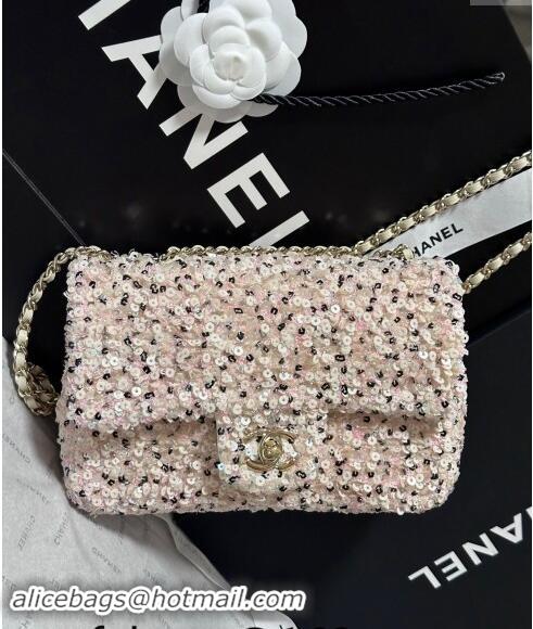 Famous Brand Chanel Sequins Evening Bag AS4298 Pink/White 2024