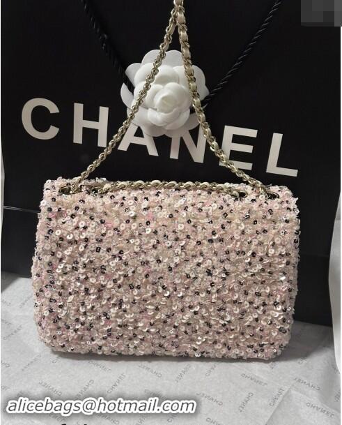 Famous Brand Chanel Sequins Evening Bag AS4298 Pink/White 2024