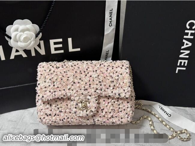 Famous Brand Chanel Sequins Evening Bag AS4298 Pink/White 2024