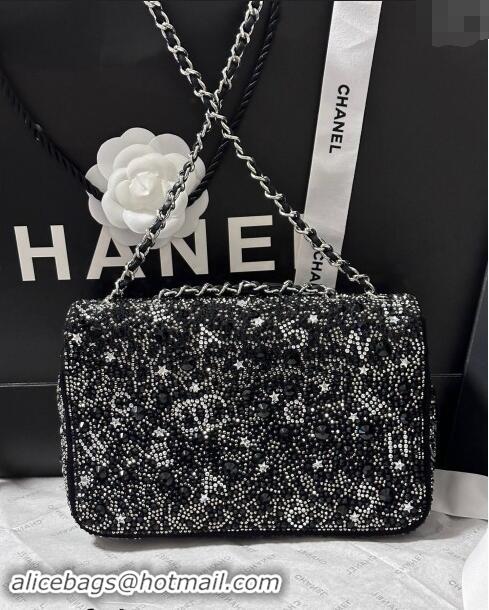 New Design Chanel Strass Mini Classic Flap bag A69900 Black/Silver 2024