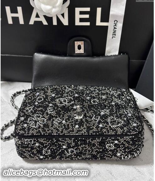 New Design Chanel Strass Mini Classic Flap bag A69900 Black/Silver 2024