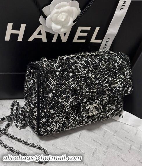 New Design Chanel Strass Mini Classic Flap bag A69900 Black/Silver 2024