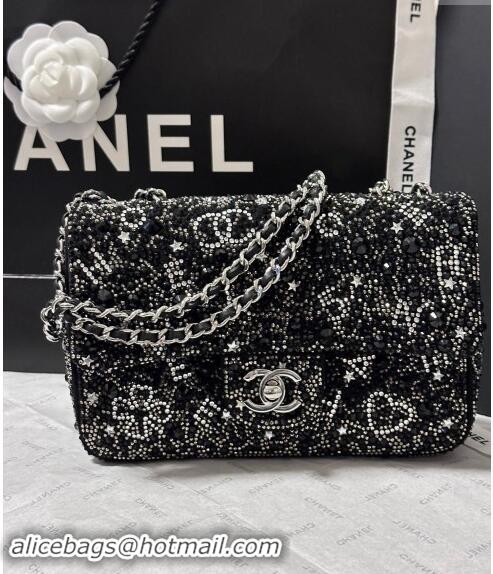 New Design Chanel Strass Mini Classic Flap bag A69900 Black/Silver 2024