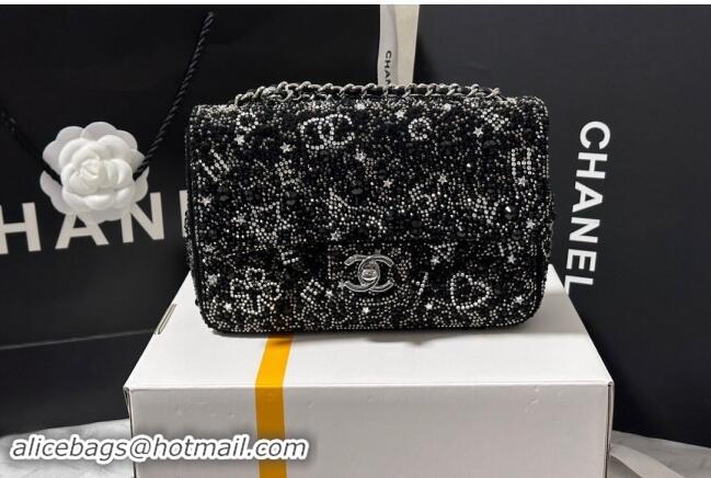 New Design Chanel Strass Mini Classic Flap bag A69900 Black/Silver 2024