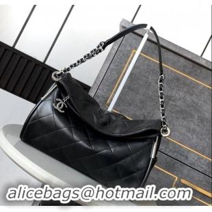 Top Grade Chanel Lambskin Medium Hobo bag CH110703 Black 2024