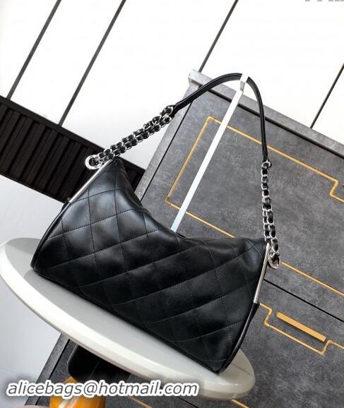 Top Grade Chanel Lambskin Medium Hobo bag CH110703 Black 2024