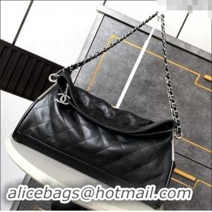 Luxury Discount Chanel Lambskin Large Hobo bag CH110703 Black 2024