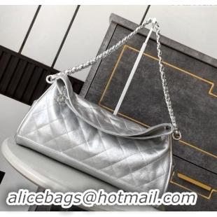 Discount Chanel Lambskin Large Hobo bag CH110703 Silver 2024