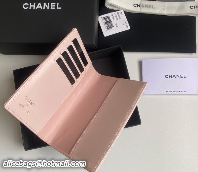 Top Design Chanel Grained Calfskin Passport Cover A80385 Light Pink 2024