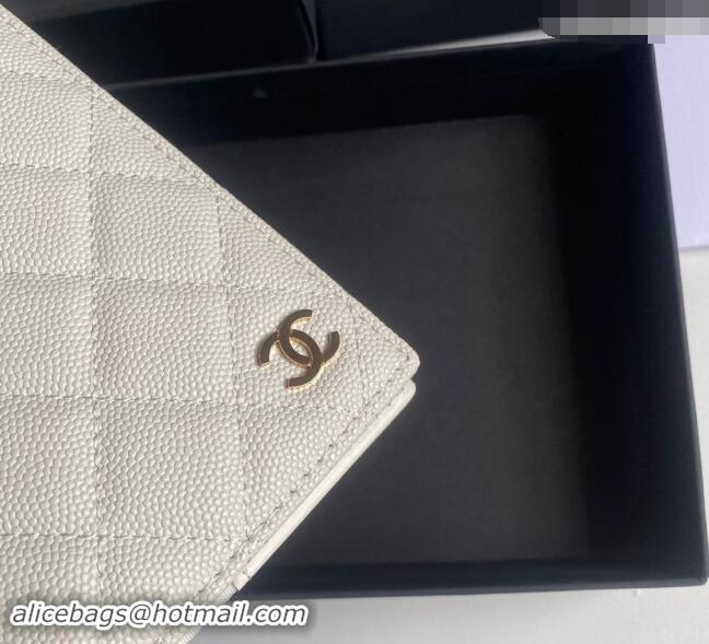 Grade Quality Chanel Grained Calfskin Passport Cover A80385 White 2024