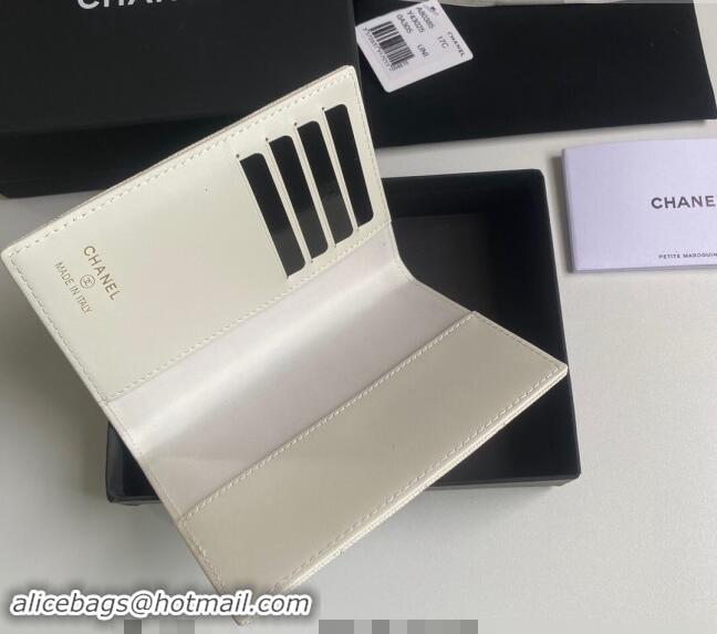 Grade Quality Chanel Grained Calfskin Passport Cover A80385 White 2024