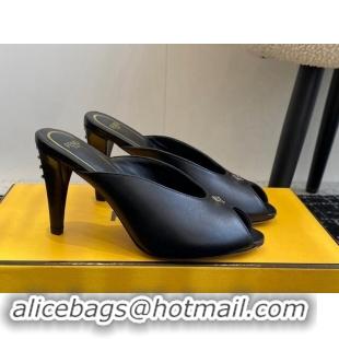 Hot Style Fendi Feel Feel Heel Slides Sandal 9.5cm Black 112091