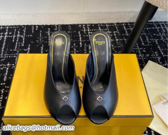 Hot Style Fendi Feel Feel Heel Slides Sandal 9.5cm Black 112091