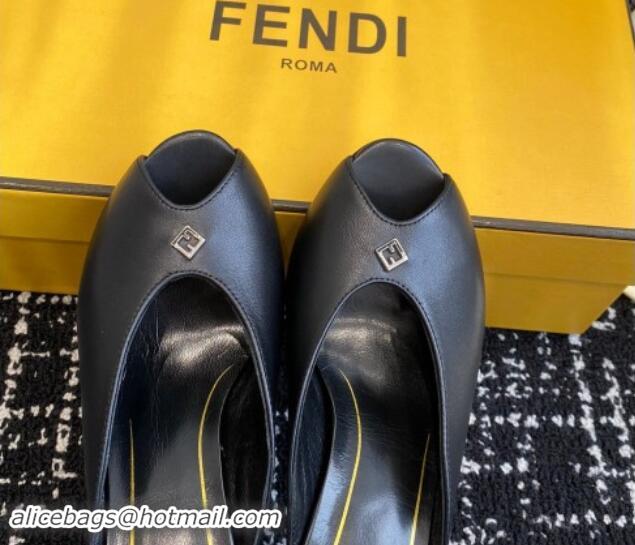 Hot Style Fendi Feel Feel Heel Slides Sandal 9.5cm Black 112091