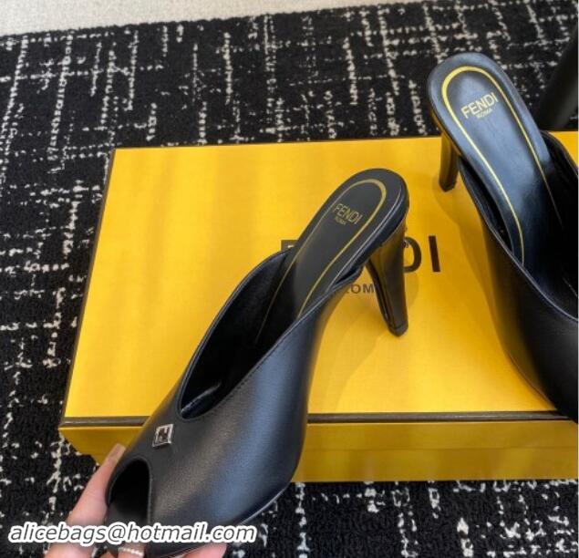 Hot Style Fendi Feel Feel Heel Slides Sandal 9.5cm Black 112091