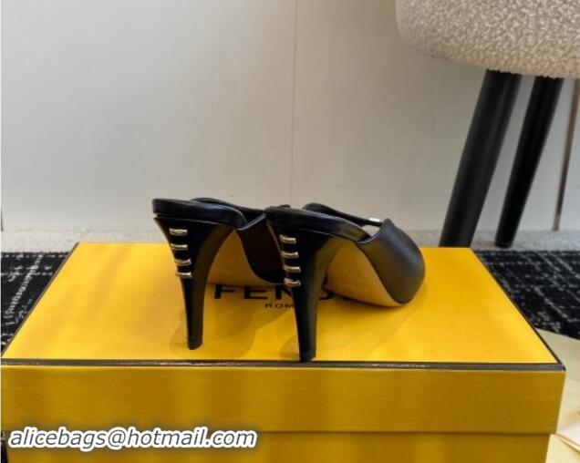 Hot Style Fendi Feel Feel Heel Slides Sandal 9.5cm Black 112091