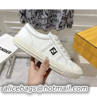 Cheap Price Fendi FF Patch Calfskin Sneakers White 112112