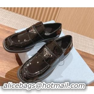 Classic Hot Prada Patent Leather Loafers Black 114128