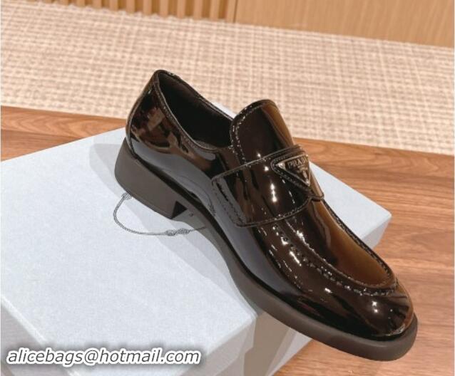 Classic Hot Prada Patent Leather Loafers Black 114128