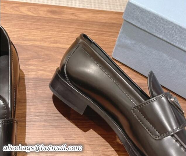 Best Product Prada Brushed Leather Loafers Black 114130