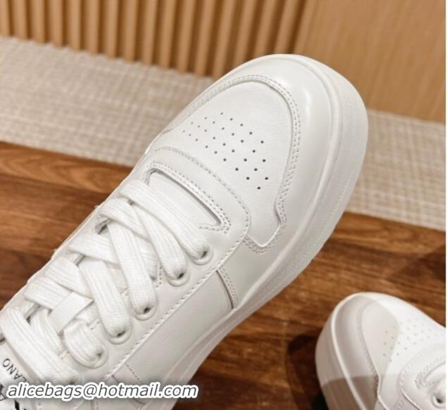 Unique Style Prada Leather Platform Sneakers White 115003