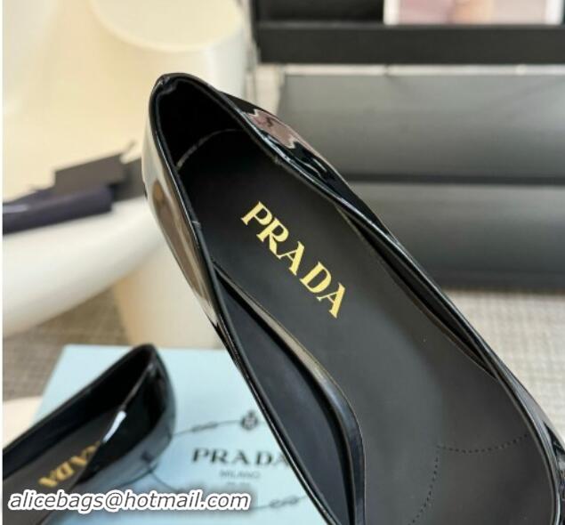 Sumptuous Prada Patent Leather Pointed Ballerinas Flat Black 1115018