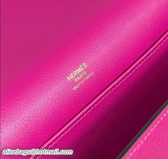 Luxury Cheap Hermes Geta Bag in Chevre Mysore Leather H2903 Rosy 2024 (Full Handmade)