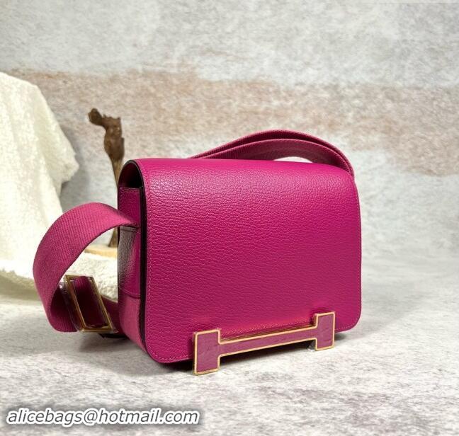 Luxury Cheap Hermes Geta Bag in Chevre Mysore Leather H2903 Rosy 2024 (Full Handmade)