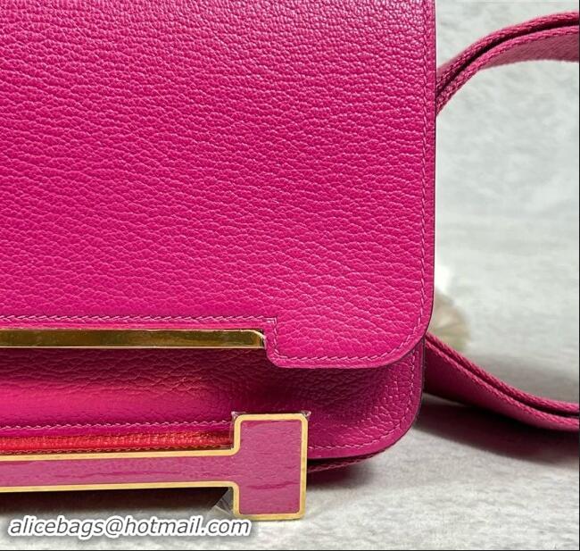 Luxury Cheap Hermes Geta Bag in Chevre Mysore Leather H2903 Rosy 2024 (Full Handmade)