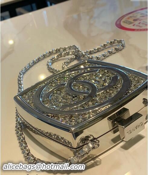 Reasonable Price Chanel Strass & Silver Tone Square Evening Bag CH1107 2024