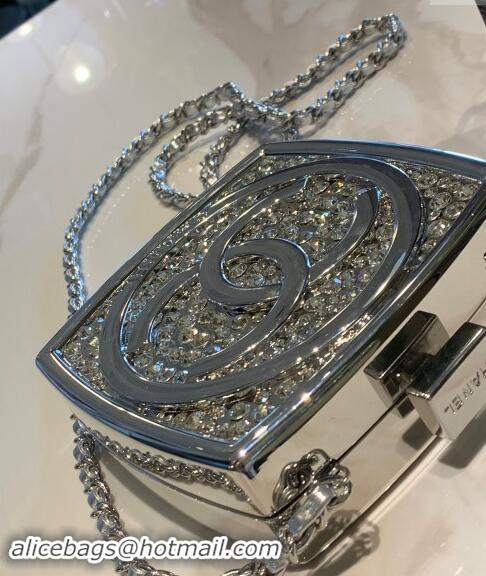 Reasonable Price Chanel Strass & Silver Tone Square Evening Bag CH1107 2024