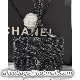 Top Grade Chanel Sequins Classic Mini Flap Bag A69900 Black/White 2024