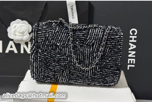 Top Grade Chanel Sequins Classic Mini Flap Bag A69900 Black/White 2024