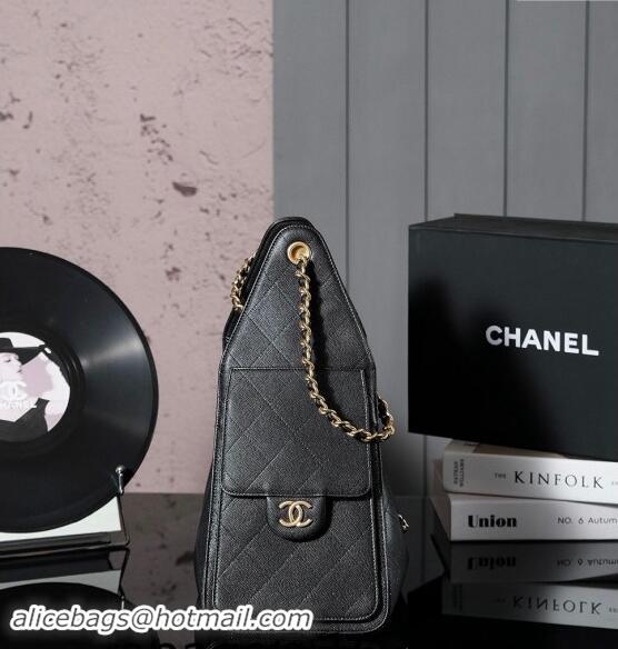 Good Looking Chanel Grained Calfskin Hobo bag CH110704 Black 2024