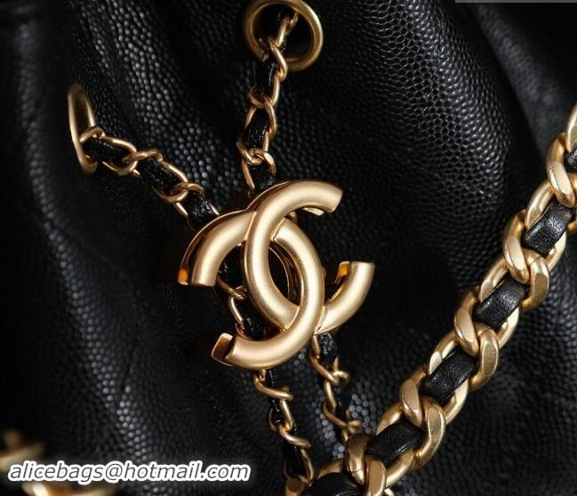 Good Looking Chanel Grained Calfskin Hobo bag CH110704 Black 2024