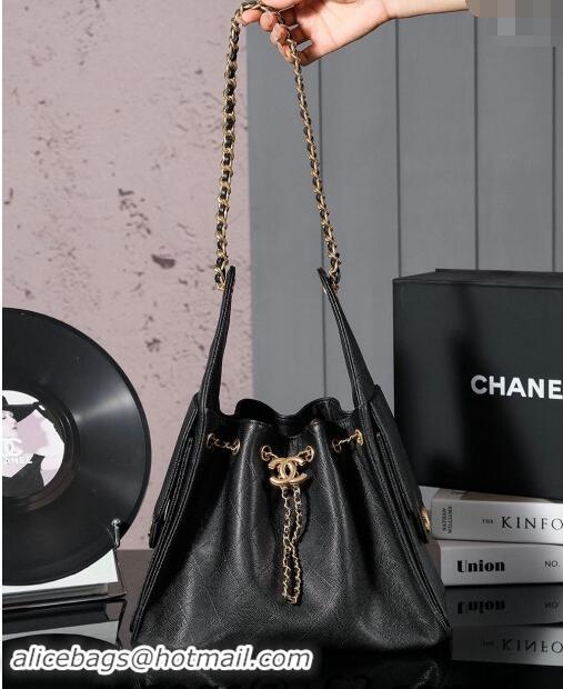 Good Looking Chanel Grained Calfskin Hobo bag CH110704 Black 2024