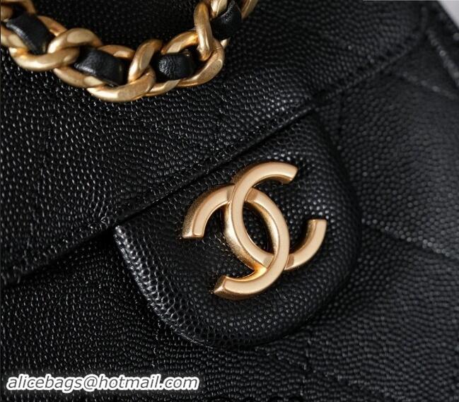 Good Looking Chanel Grained Calfskin Hobo bag CH110704 Black 2024