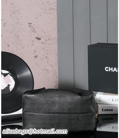 Good Looking Chanel Grained Calfskin Hobo bag CH110704 Black 2024