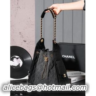 Top Grade Chanel Denim Hobo Bag CH110704 Grey/Black 2024