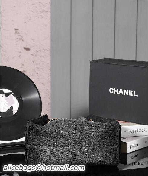 Top Grade Chanel Denim Hobo Bag CH110704 Grey/Black 2024