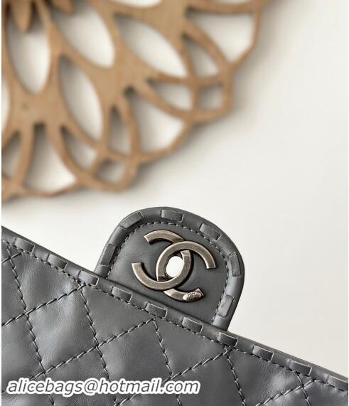 Trendy Design Chanel Vintage Calfskin Flap Bag AS2225 Grey 2024