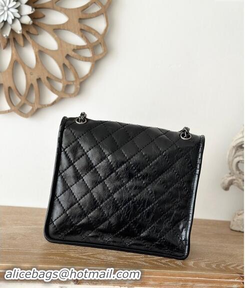 Good Taste Chanel Vintage Calfskin Flap Bag AS2225 Black 2024