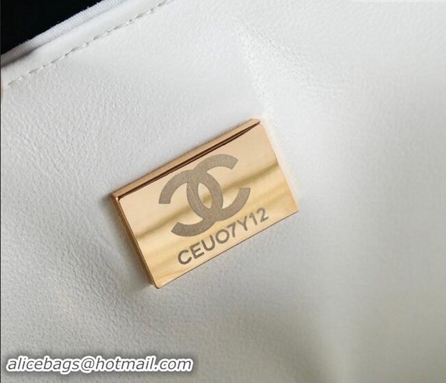 Super Quality Chanel Embroidered Satin & Sequins Classic Mini Flap Bag with Bloom A69900 White