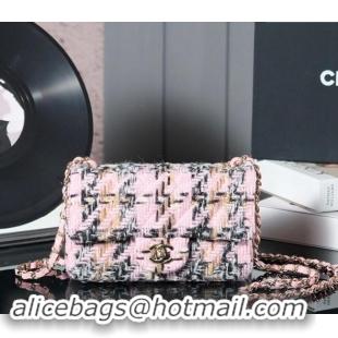 Super Quality Chanel Wool Tweed Classic Mini Flap Bag A69900 Pink 2024